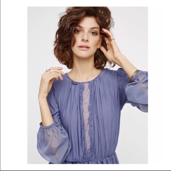 Free People Tops - FREE PEOPLE “Soul Serene” blue blouse (XS)